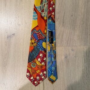 Hermes Multicolor Silk Tie